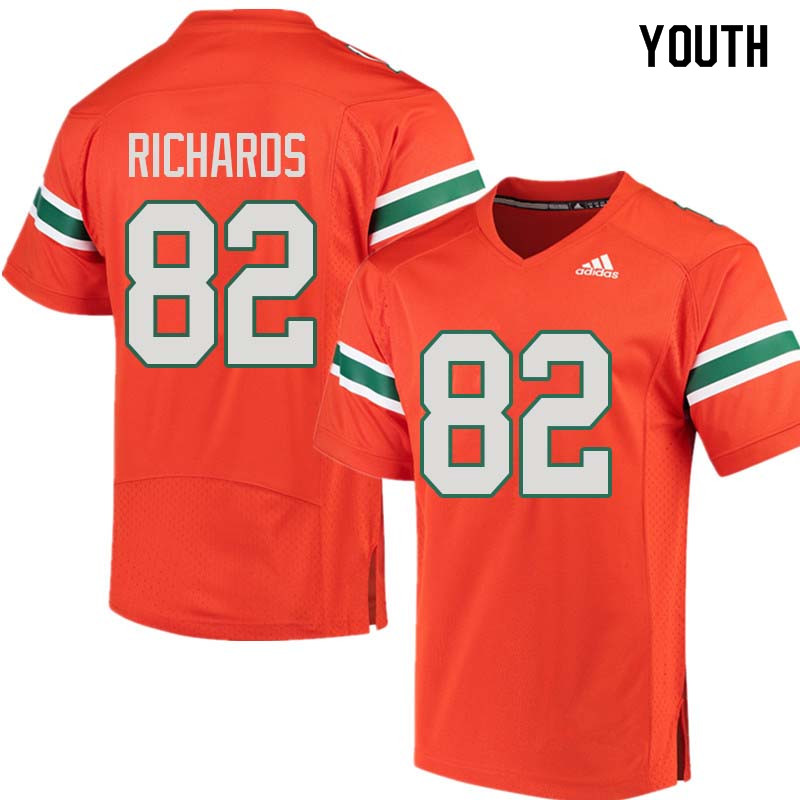 Youth Miami Hurricanes #82 Ahmmon Richards College Football Jerseys Sale-Orange - Click Image to Close